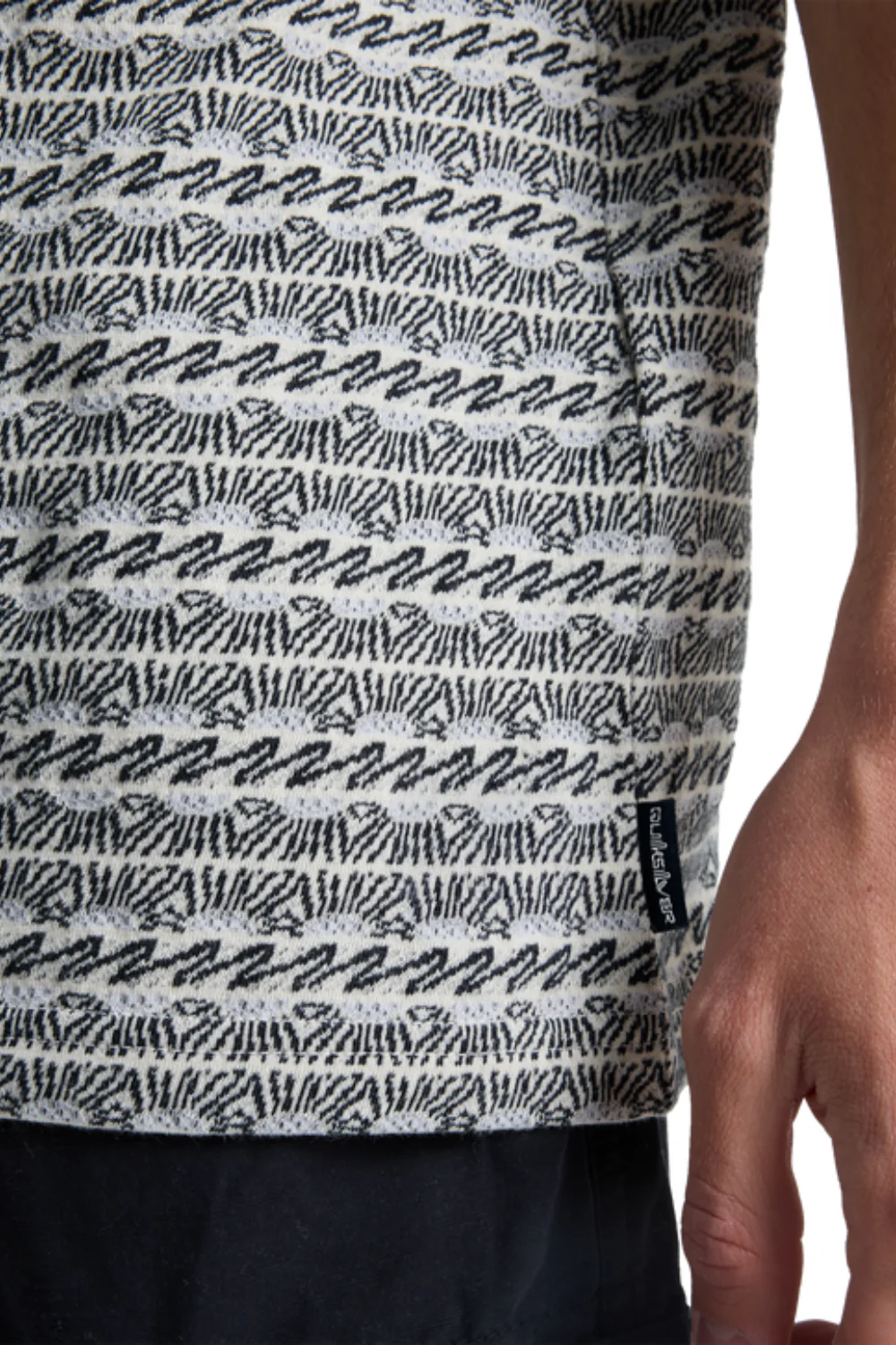 Quiksilver Okano Jacquard Mens T-Shirt Bone White Horizons Horizontal - Image 5
