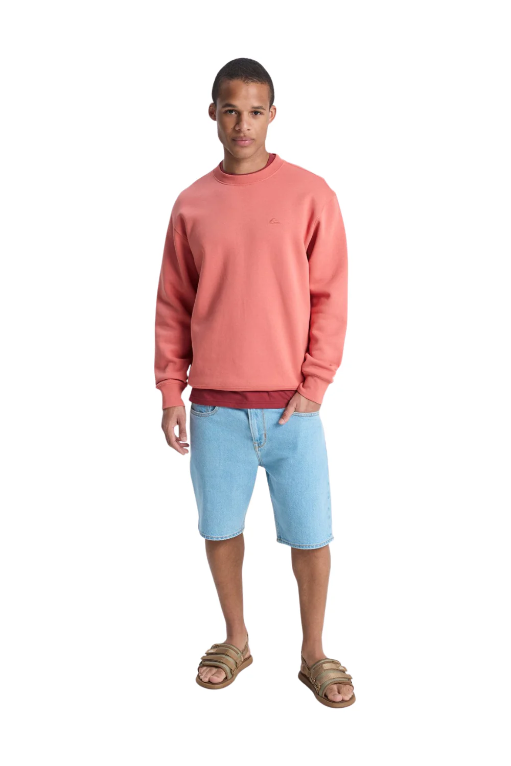 Quiksilver Salt Water Mens Crewneck Sweatshirt Desert Sand - Image 6