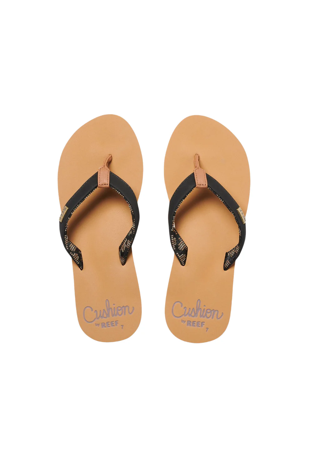Reef Cushion Sands Womens Flip Flop Black/Tan - Image 3