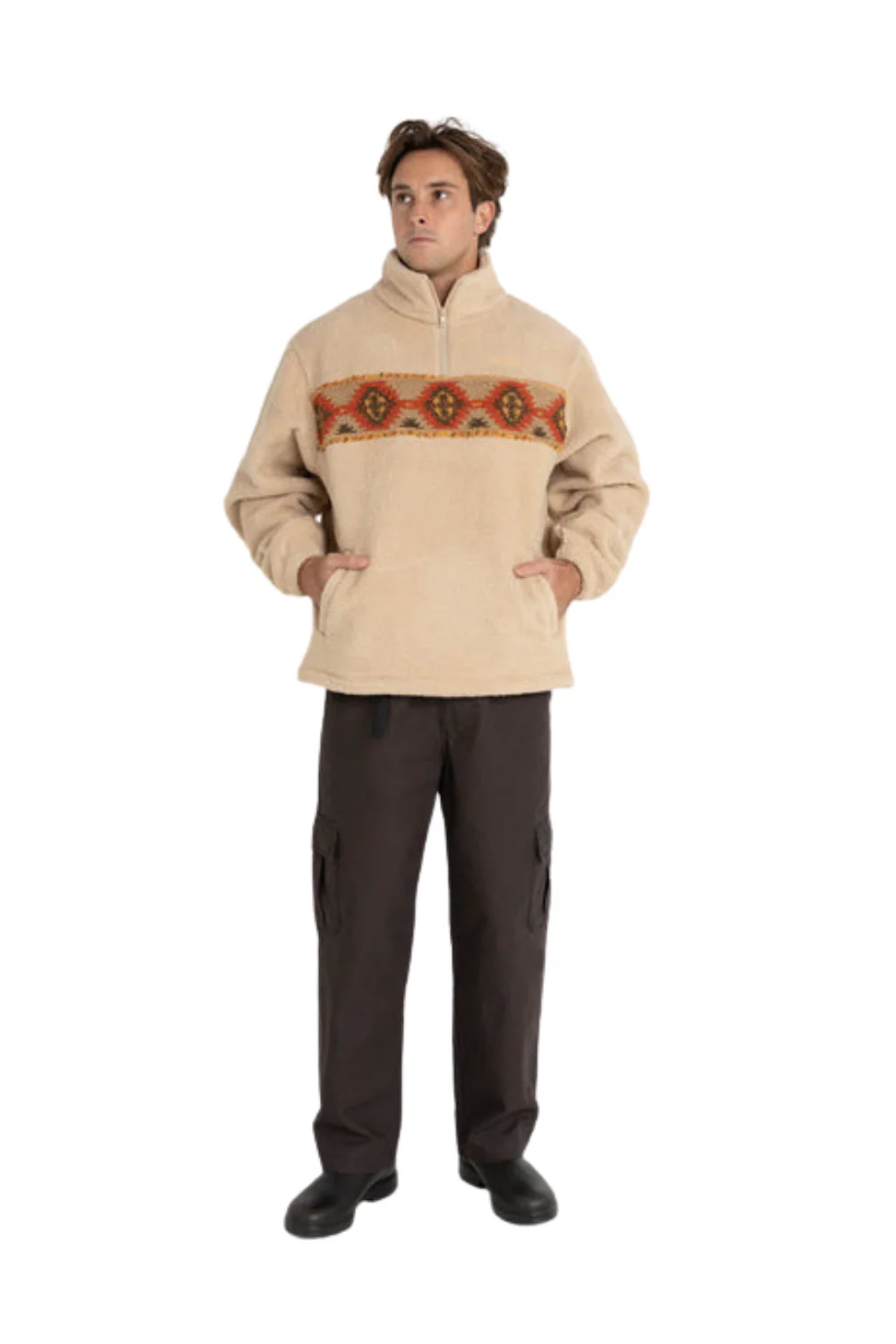 Rhythm Dusty Quarter Zip Fleece Natural - Image 5