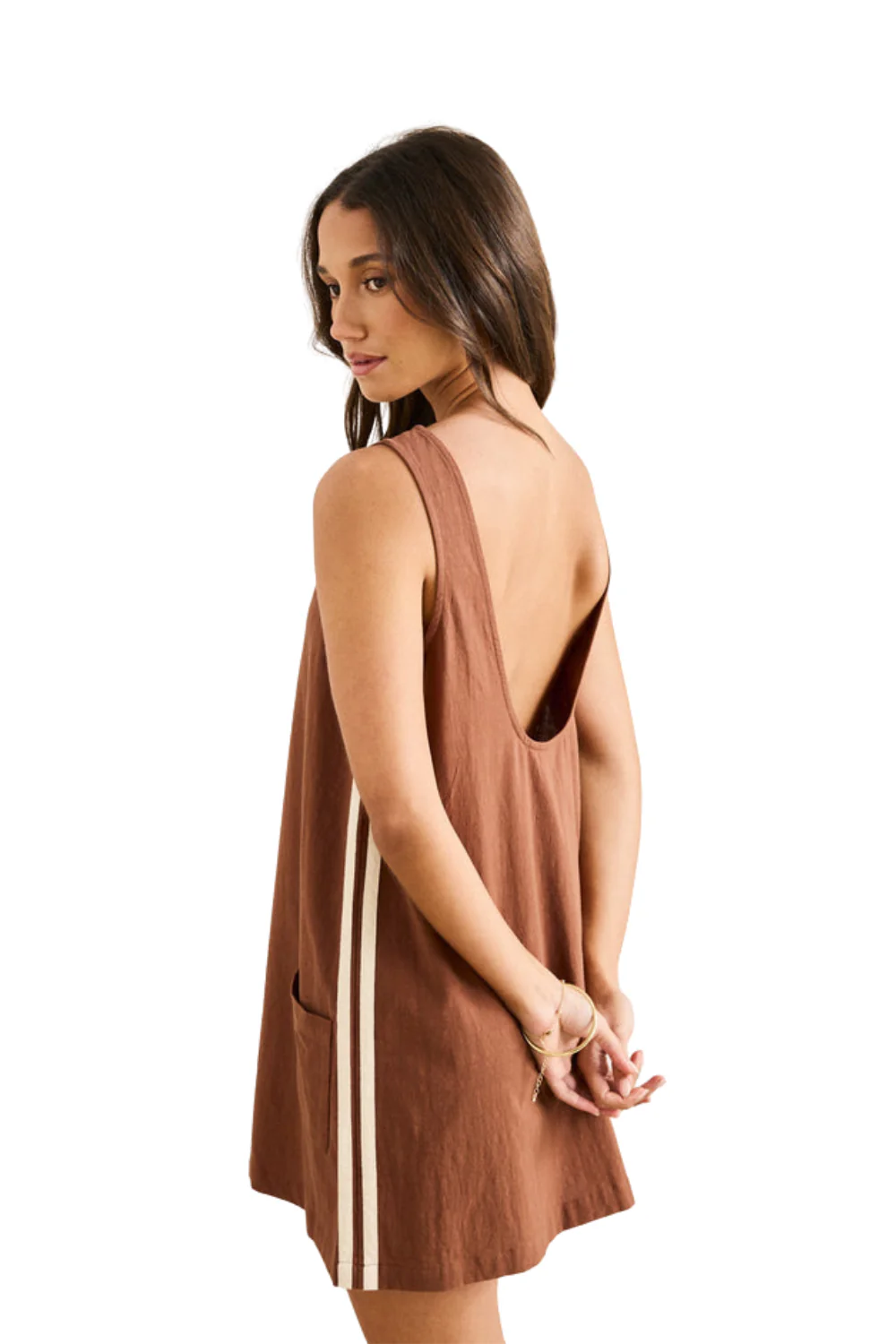Rhythm Hanalei Mini Dress Chocolate - Image 2