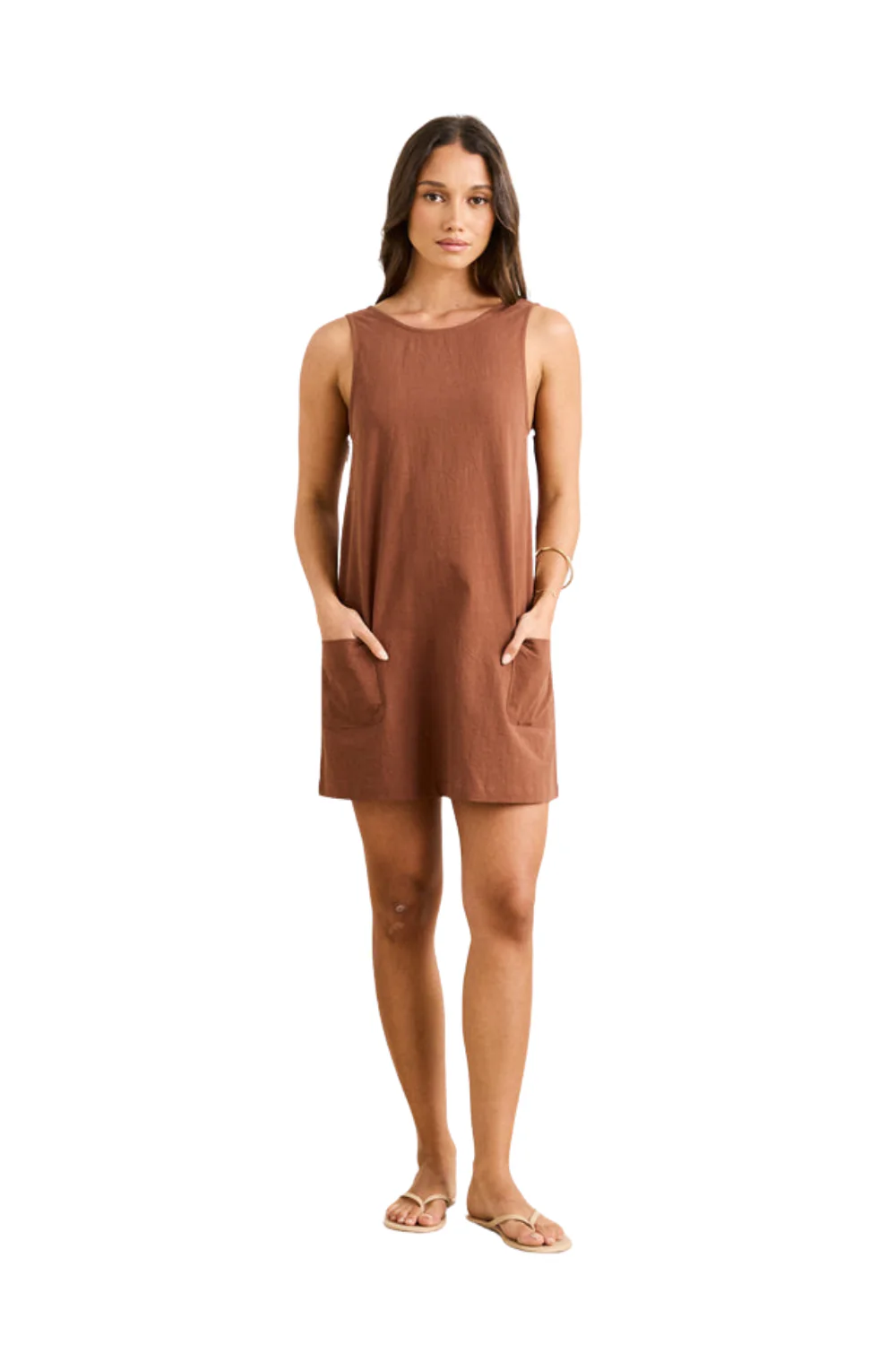 Rhythm Hanalei Mini Dress Chocolate - Image 4