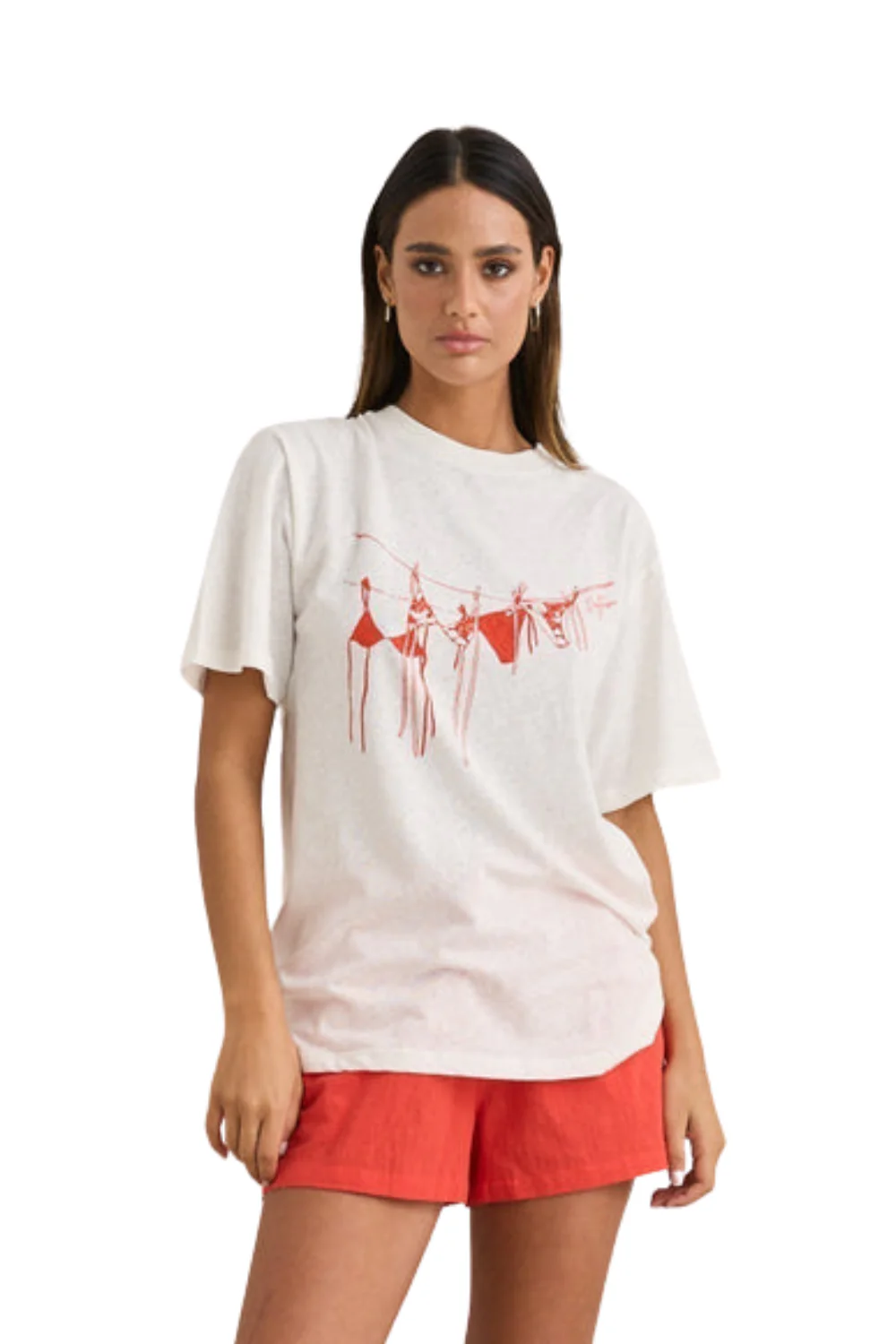 Rhythm Melia Womens Oversized T-Shirt Red