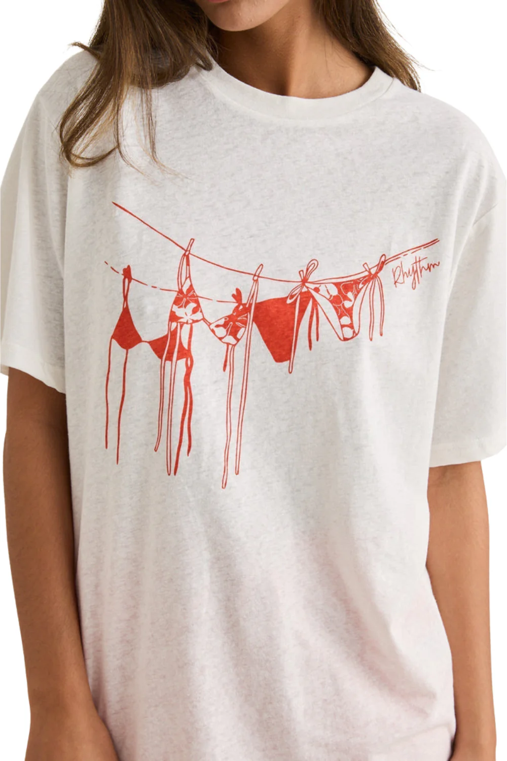 Rhythm Melia Womens Oversized T-Shirt Red - Image 4