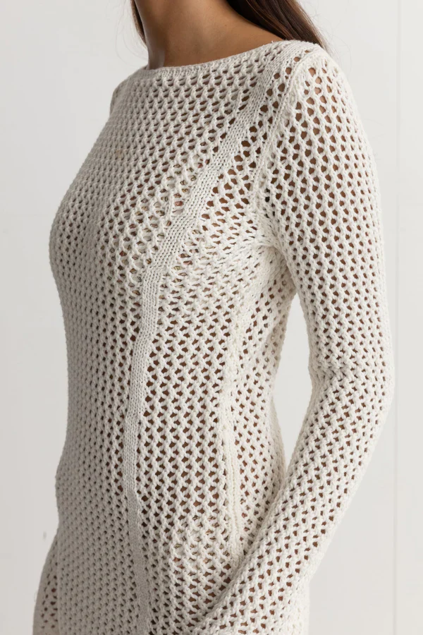 Rhythm Seashell Crotchet Dress Cream - Image 2