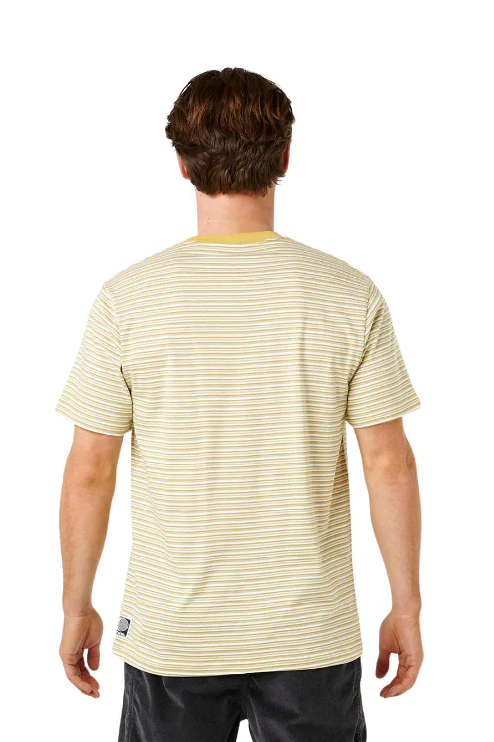 Rip Curl Artist Of The Search Mens Stripe T-Shirt Bone - Image 2