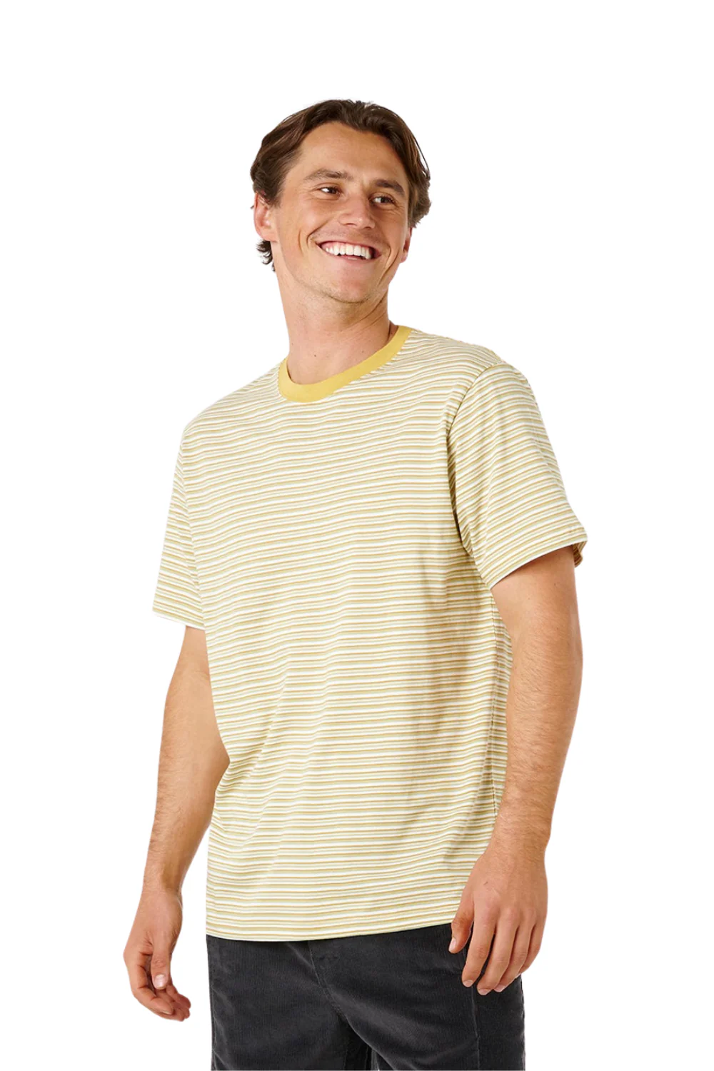 Rip Curl Artist Of The Search Mens Stripe T-Shirt Bone - Image 3