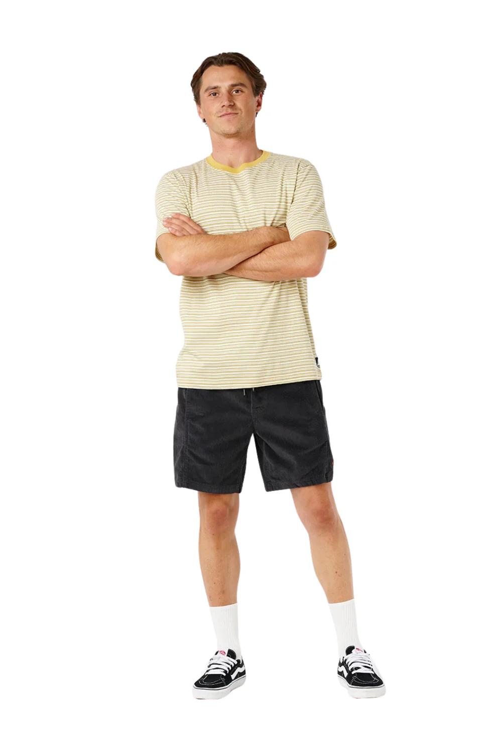 Rip Curl Artist Of The Search Mens Stripe T-Shirt Bone - Image 5