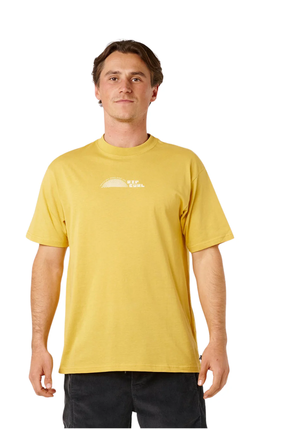 Rip Curl Artist Of The Search Thumb Print Mens T-Shirt Ochre