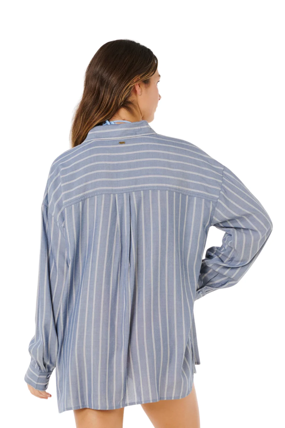 Rip Curl Beach Days Womens Pinstripe Shirt Dusty Blue - Image 2