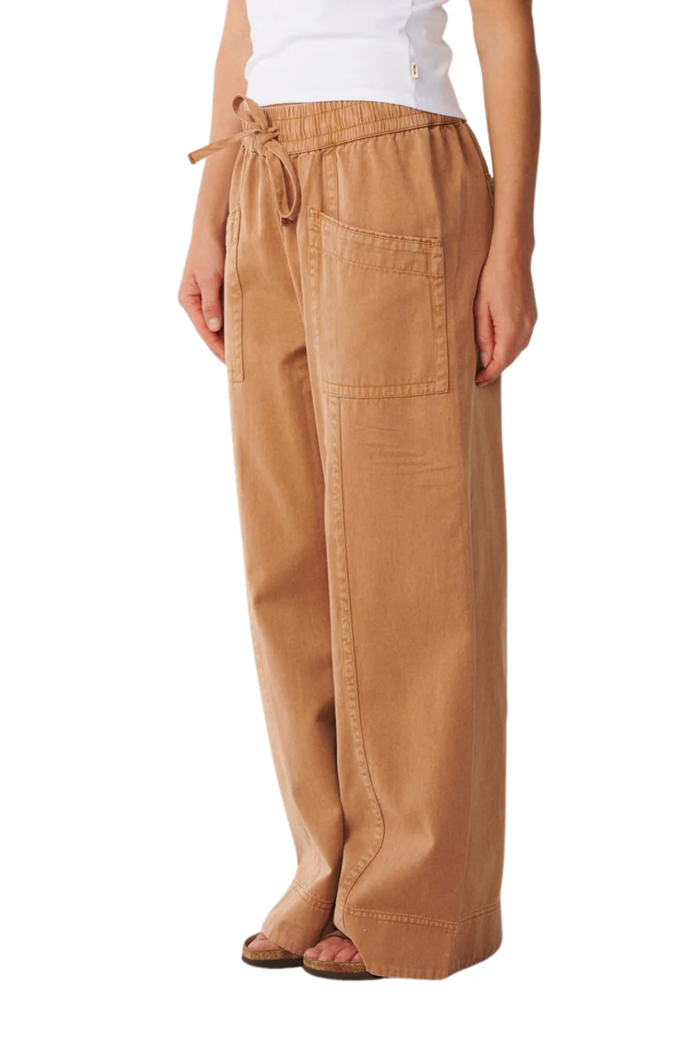 Rip Curl Bossa Nova Womens Twill Wide Leg Trousers Brown - Image 3