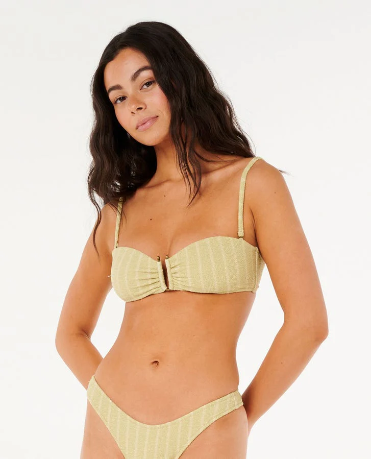 Rip Curl Cala Sparkle Bandeau Bikini Top Sage - Image 3