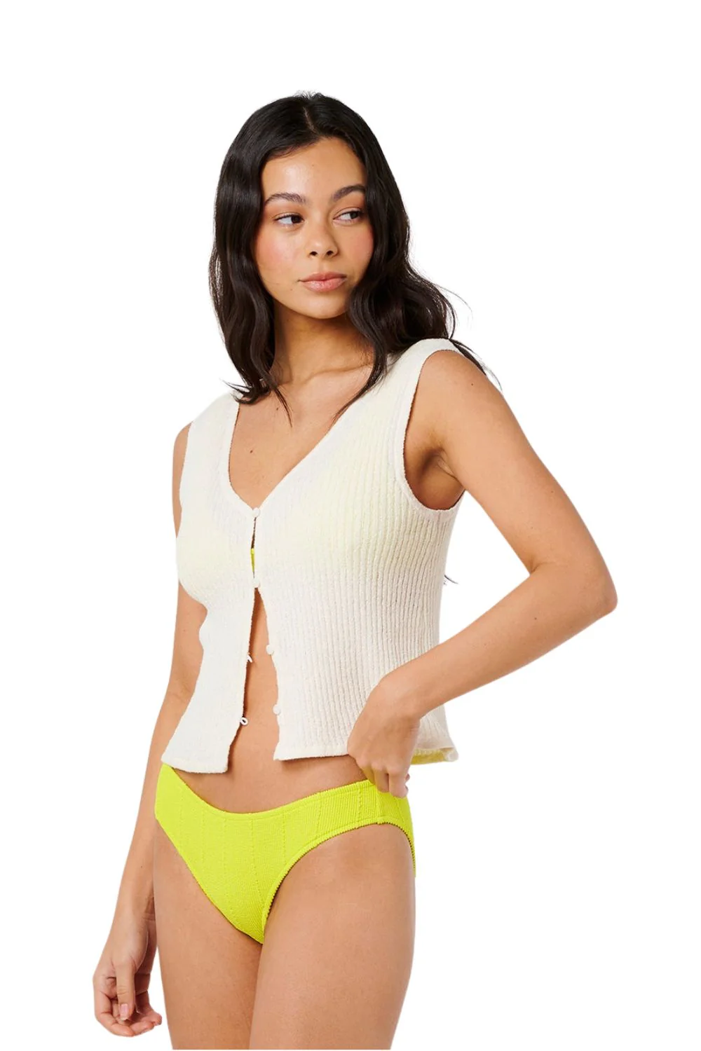 Rip Curl Catalina Island Womens Knit Vest Off White - Image 3