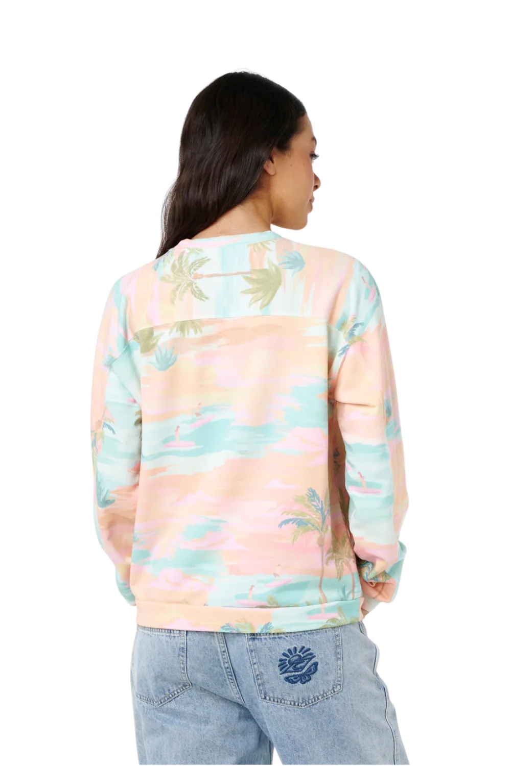 Rip Curl Catalina Island Womens Relaxed Crew Peach - Image 2