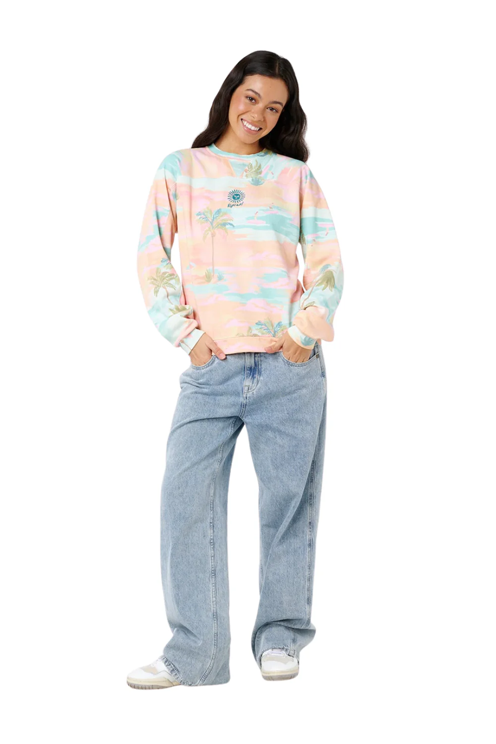 Rip Curl Catalina Island Womens Relaxed Crew Peach - Image 6