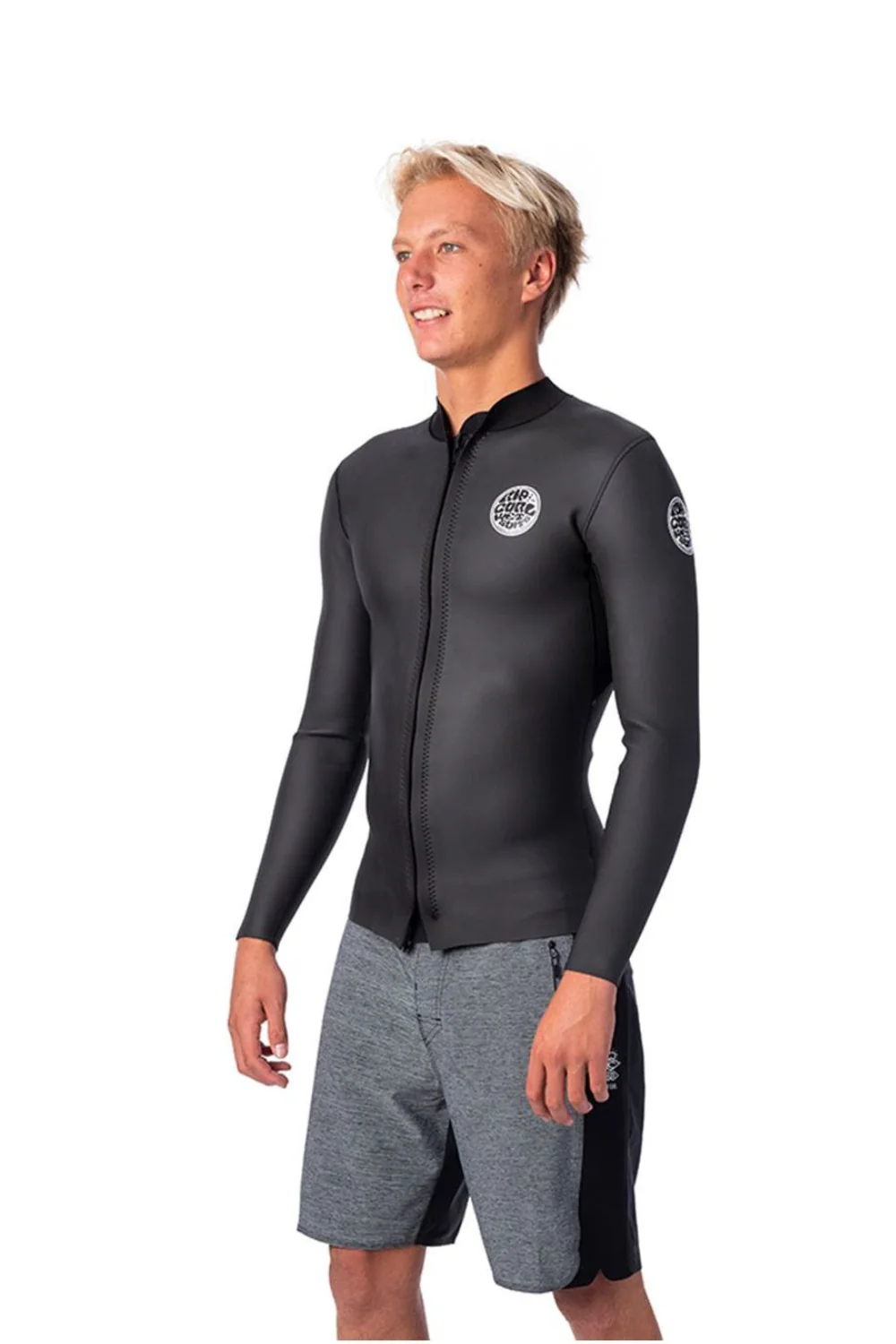Rip Curl Dawn Patrol 1.5mm Wetsuit Jacket Front Zip Black