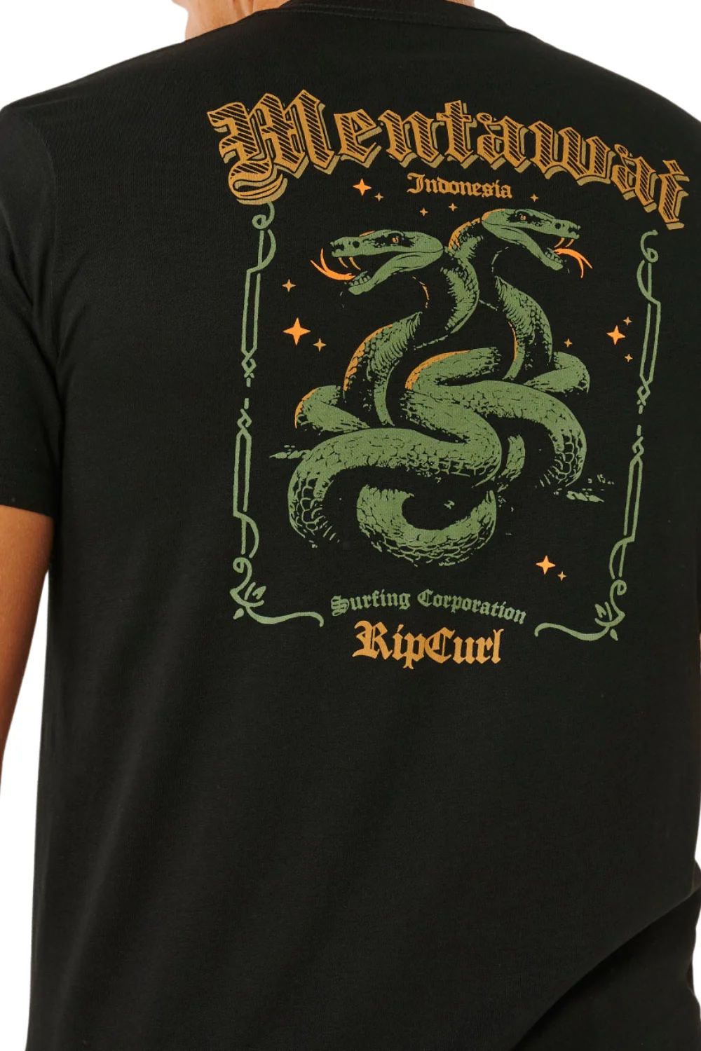 Rip Curl Desti Animals Mens T-Shirt Black - Image 4