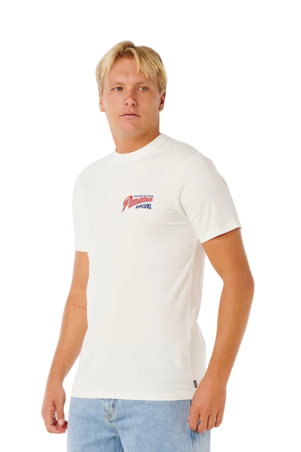 Rip Curl Desti Animals Mens T-Shirt Bone - Image 3