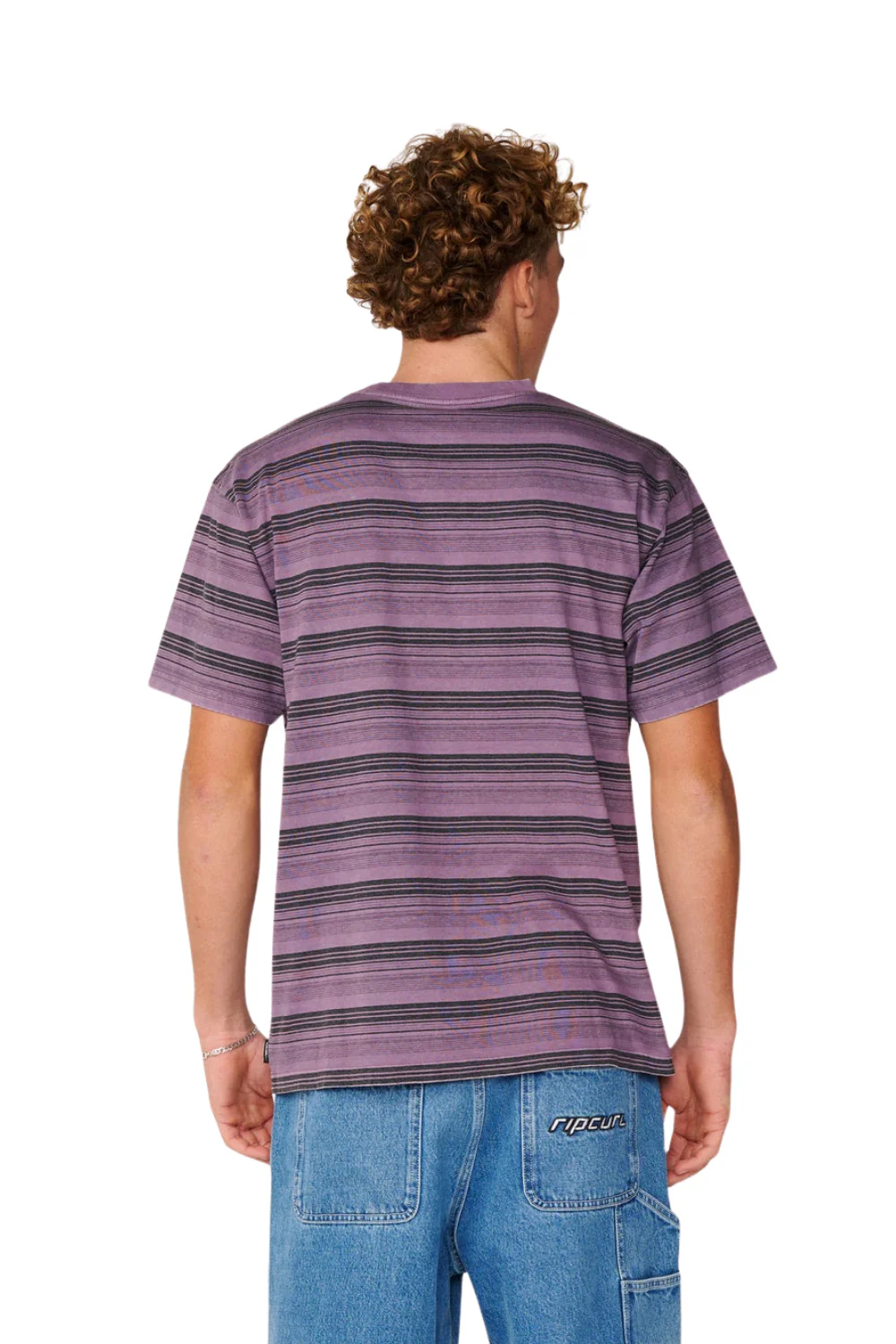 Rip Curl Disorder Mens Stripe T-Shirt Dusty Purple - Image 2