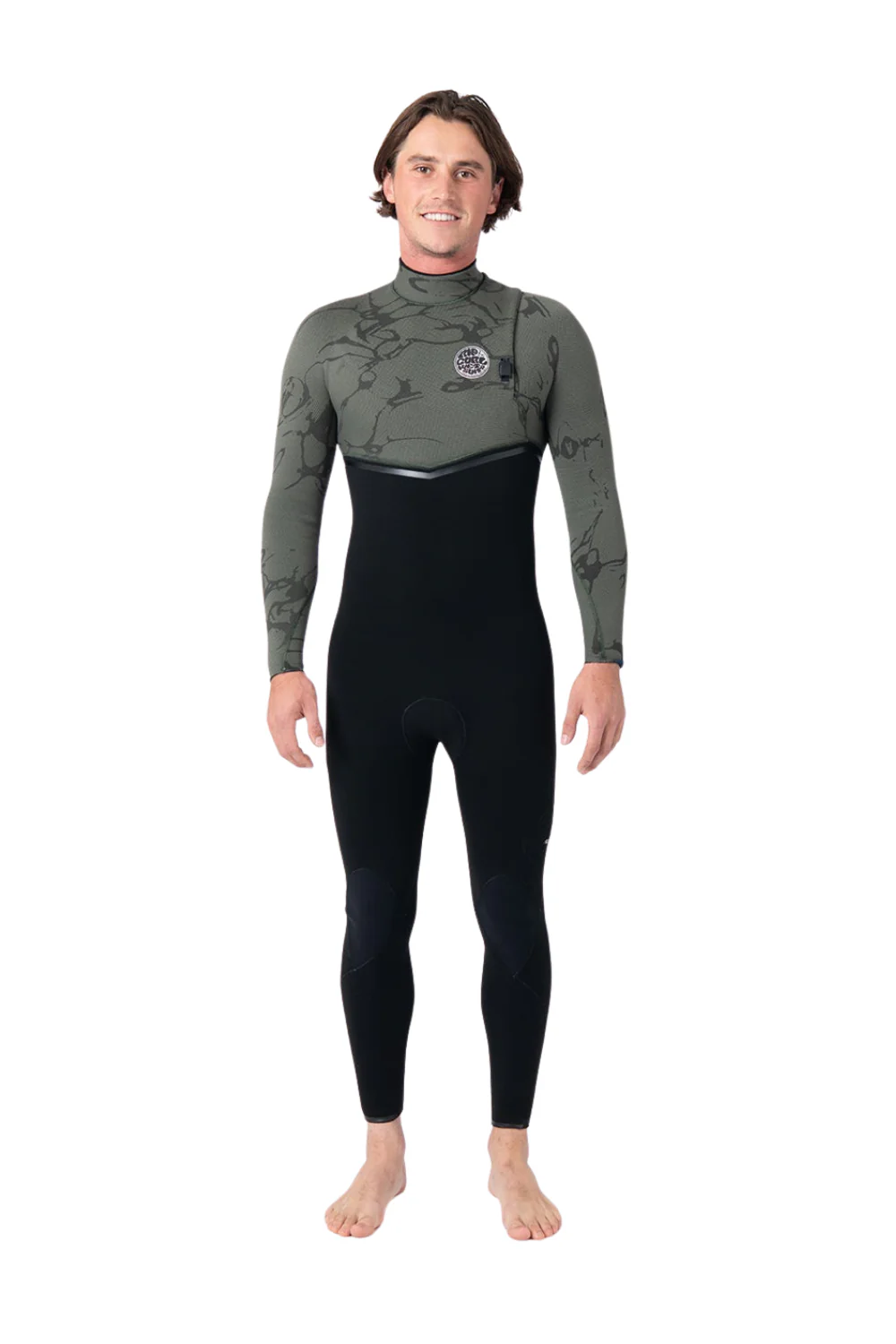 Rip Curl E-Bomb 3/2 Mens Wetsuit Zip Free Deep Cactus