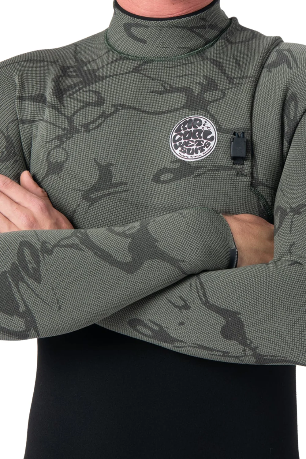 Rip Curl E-Bomb 3/2 Mens Wetsuit Zip Free Deep Cactus - Image 4