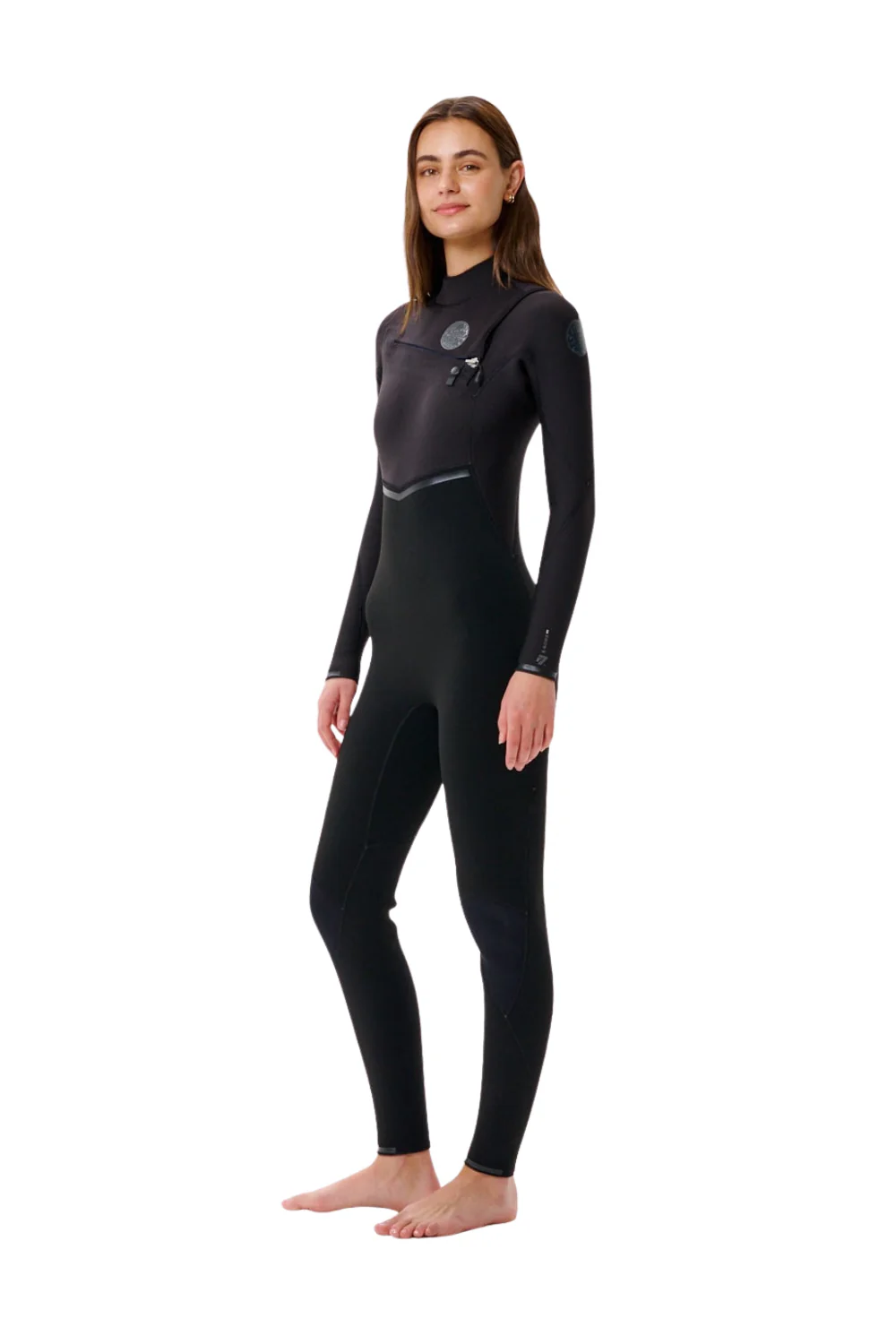Rip Curl E-Bomb 4/3 Womens Chest Zip Wetsuit Black - Image 3