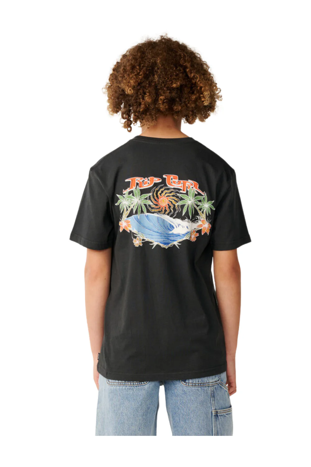 Rip Curl Hazed & Tubed Boys T-Shirt Washed Black - Image 2