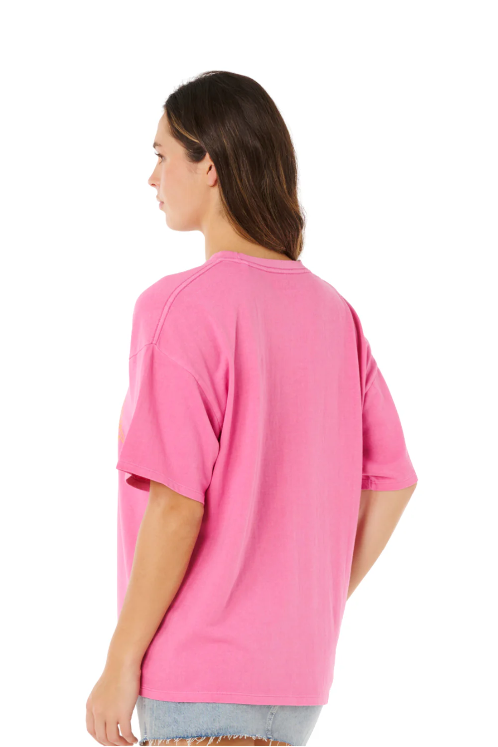 Rip Curl Hotel Malibu Heritage Womens Short Sleeve T-Shirt Super Pink - Image 2