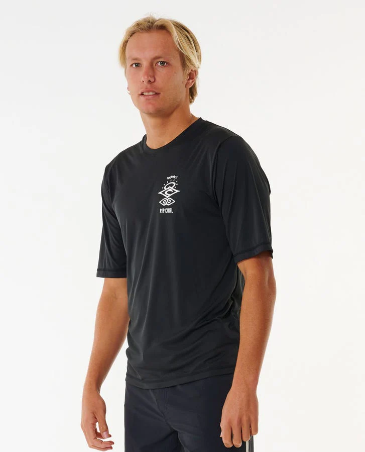 Rip Curl Icons Surflite Upf Short Sleeve Rashvest Black - Image 2