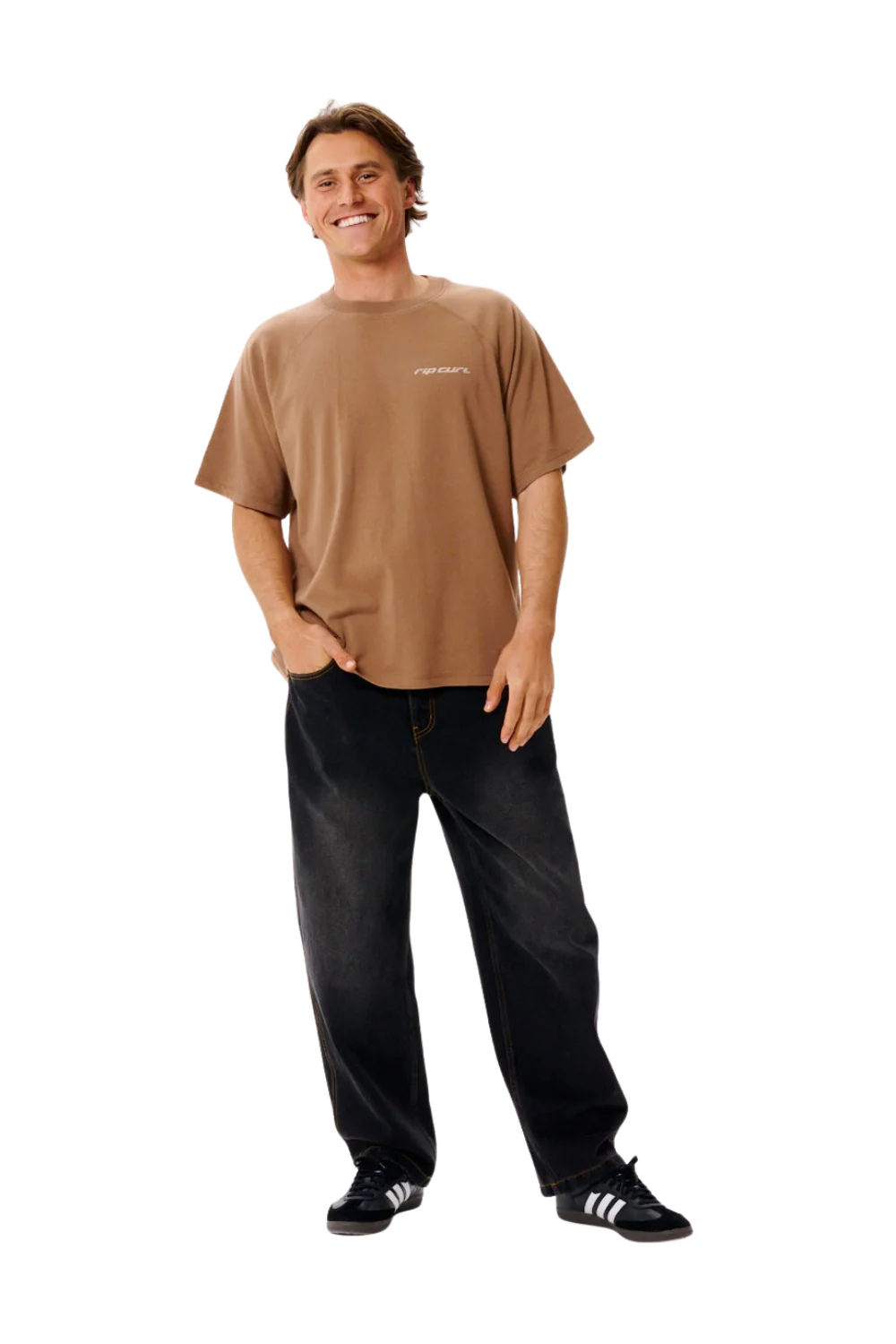 Rip Curl Inner Visions Flogged Mens T-Shirt Mocha - Image 5
