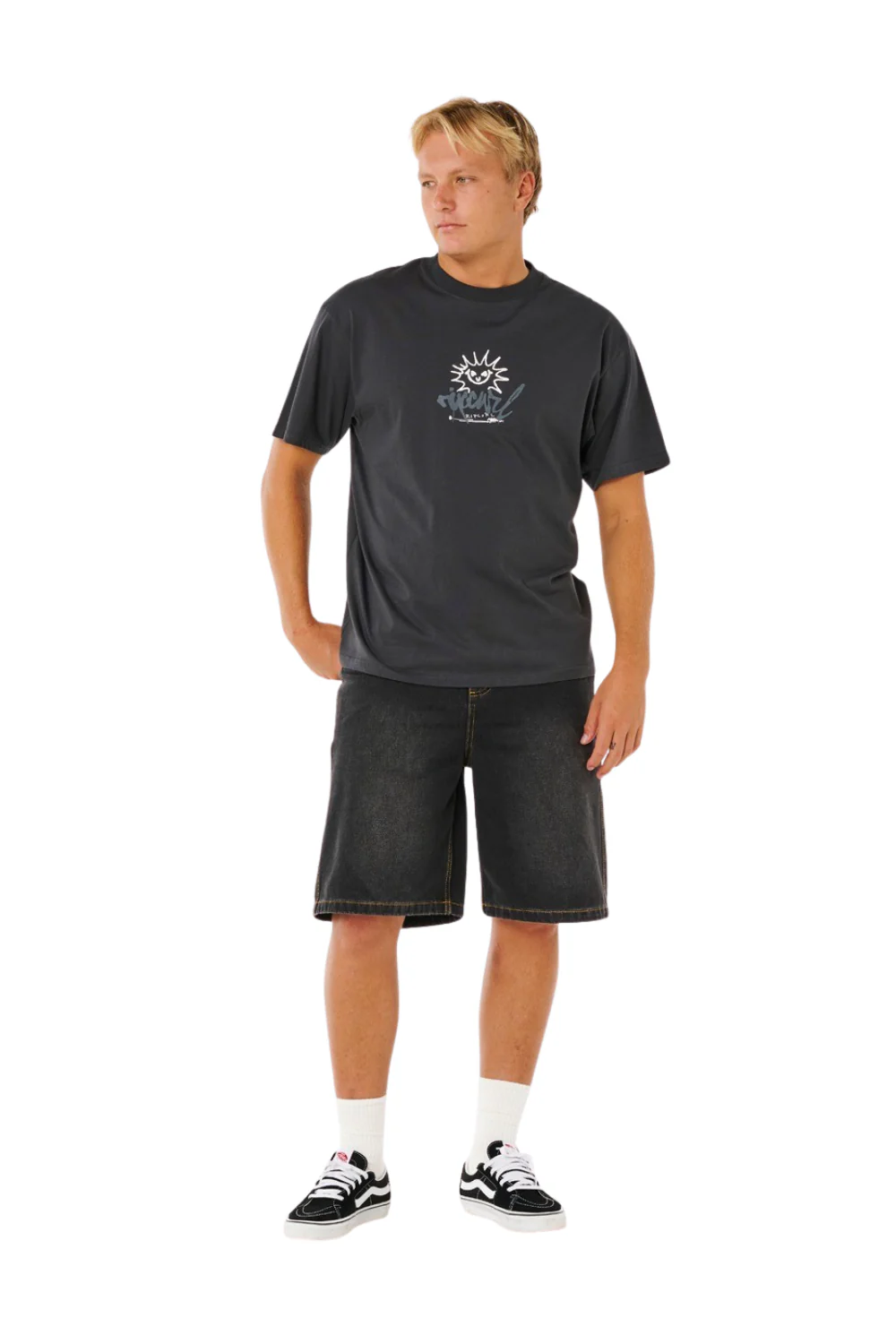 Rip Curl Inner Visions Rotten Sun Mens T-Shirt Washed Black - Image 6