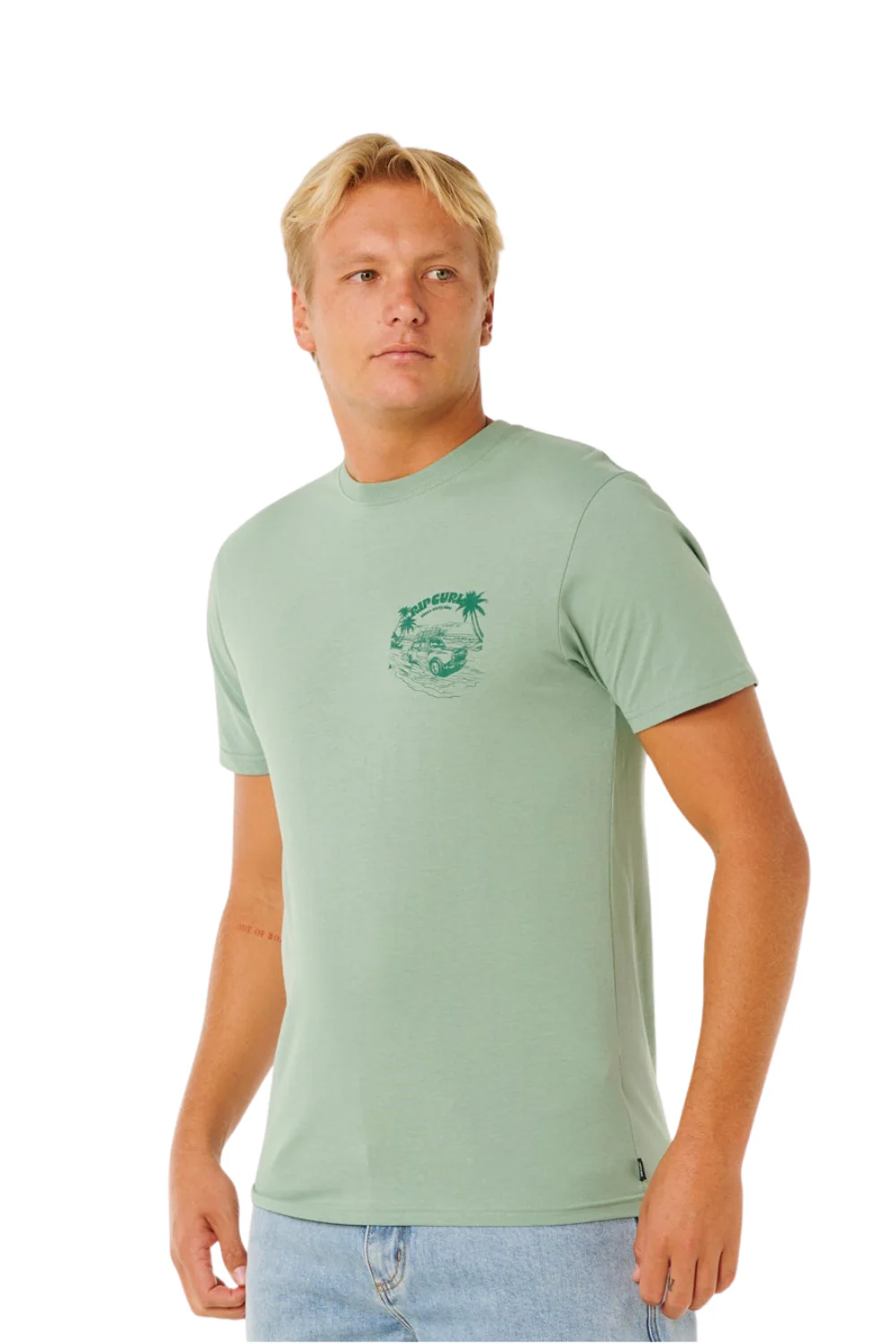 Rip Curl Keep On Trucking Mens T-Shirt Aloe - Image 3