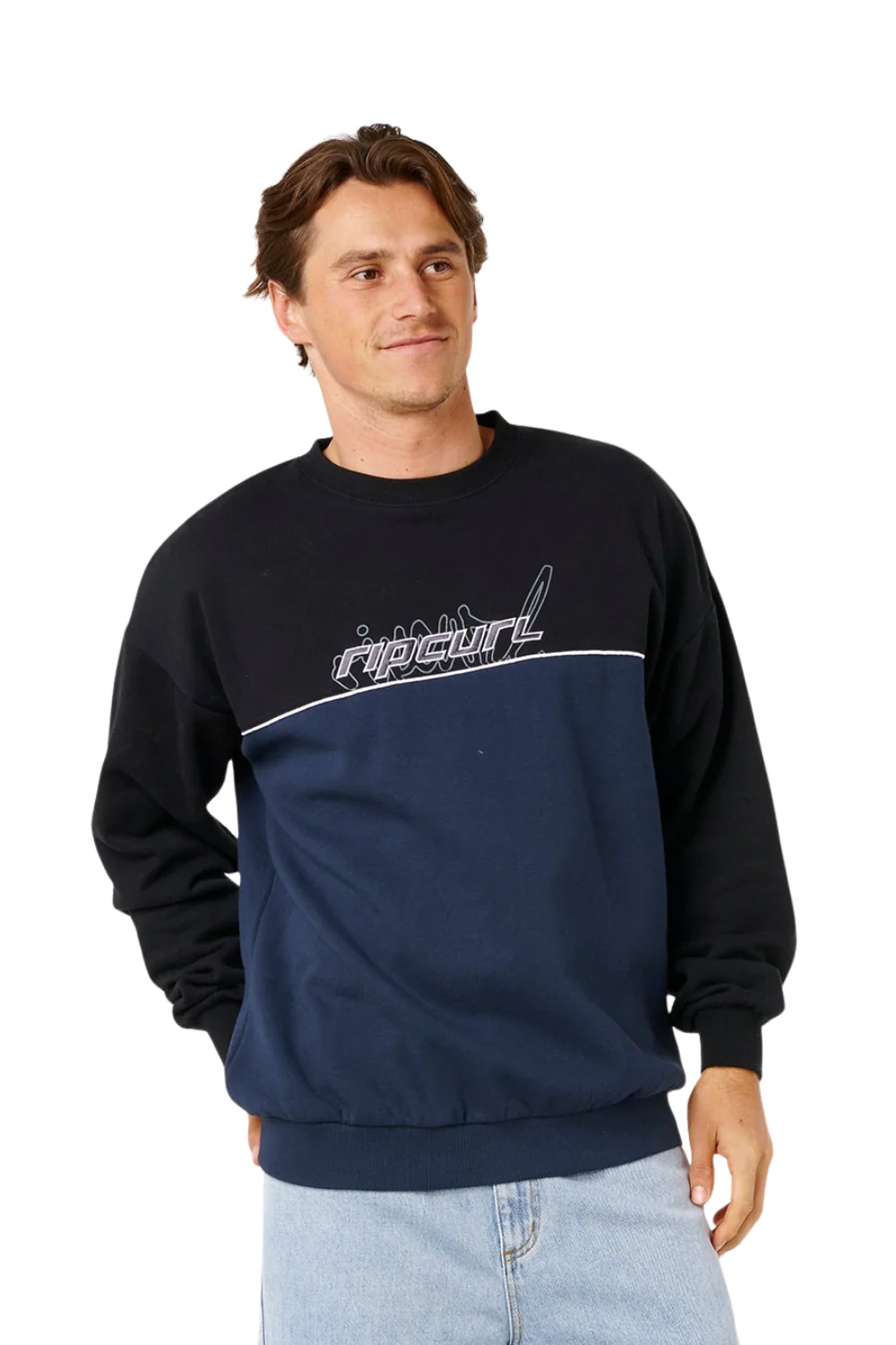 Rip Curl Panel Beater Mens Crew Black