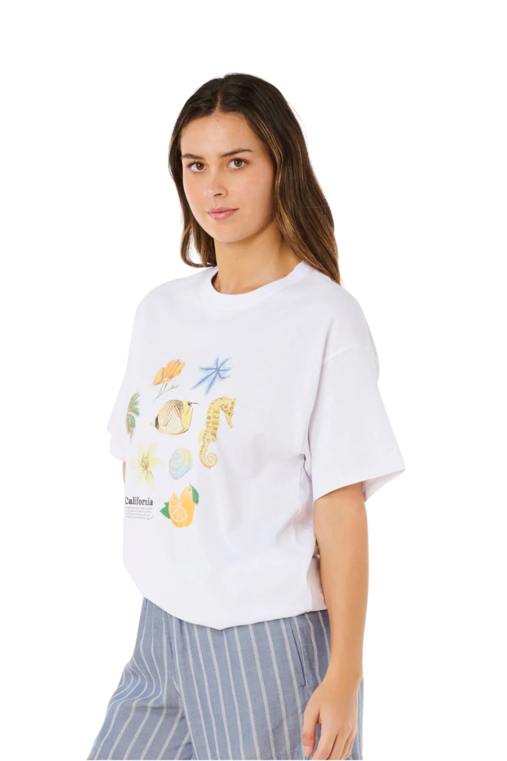 Rip Curl Poolside Heritage Womens T-Shirt Optical White - Image 3