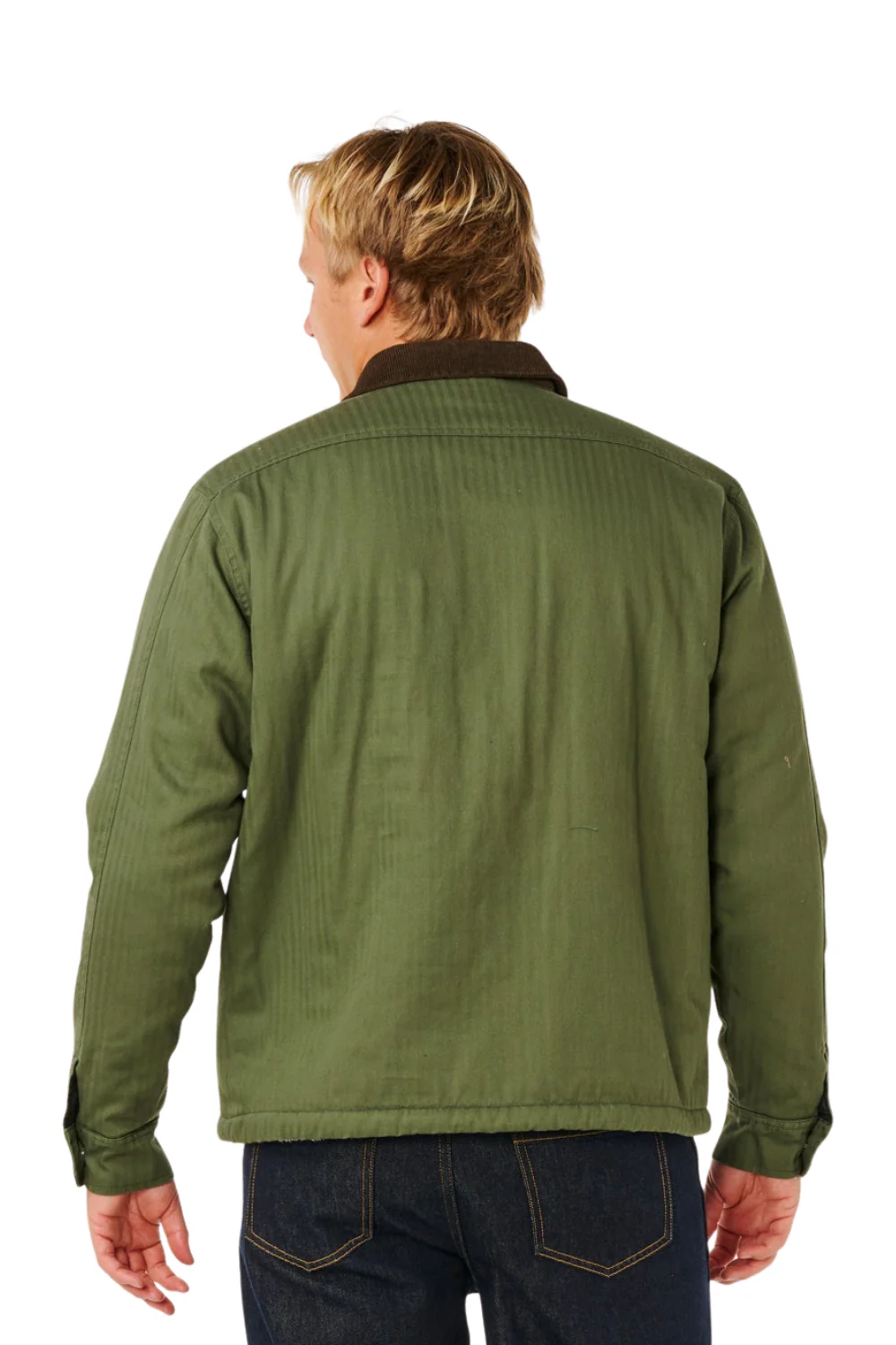 Rip Curl Premium Surf Mens Sherpa Jacket Dark Olive - Image 2