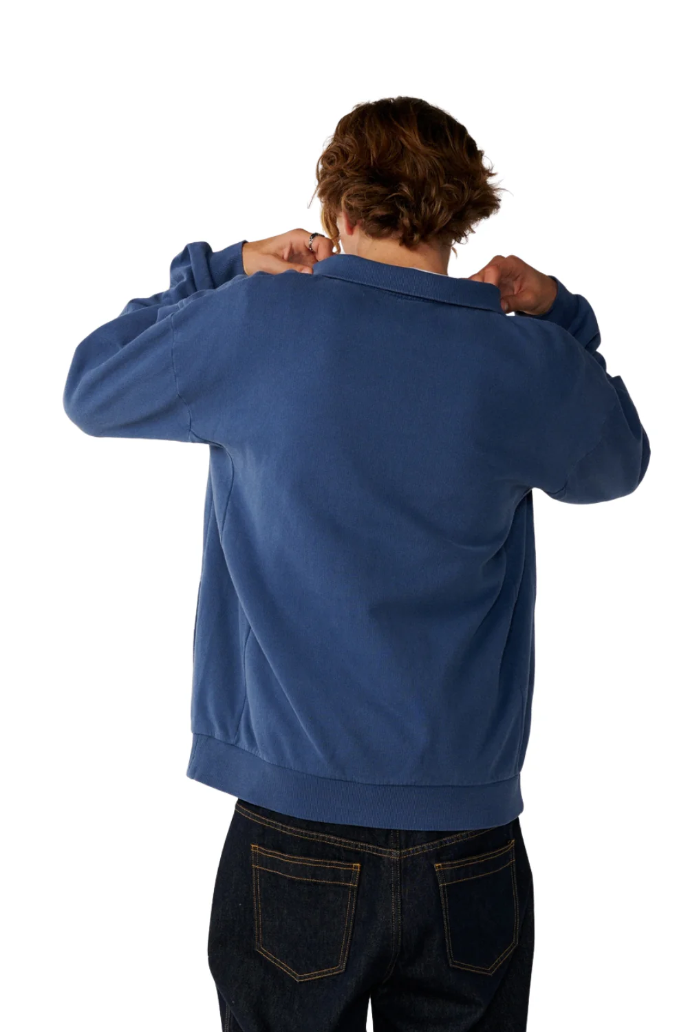 Rip Curl Premium Surf Mens 1/4 Zip Crew Light Navy - Image 2