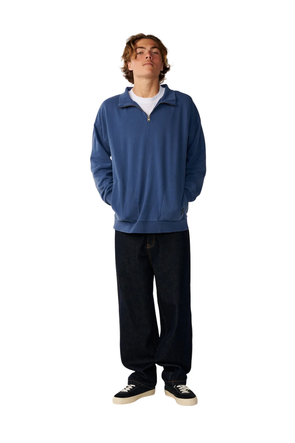 Rip Curl Premium Surf Mens 1/4 Zip Crew Light Navy - Image 3