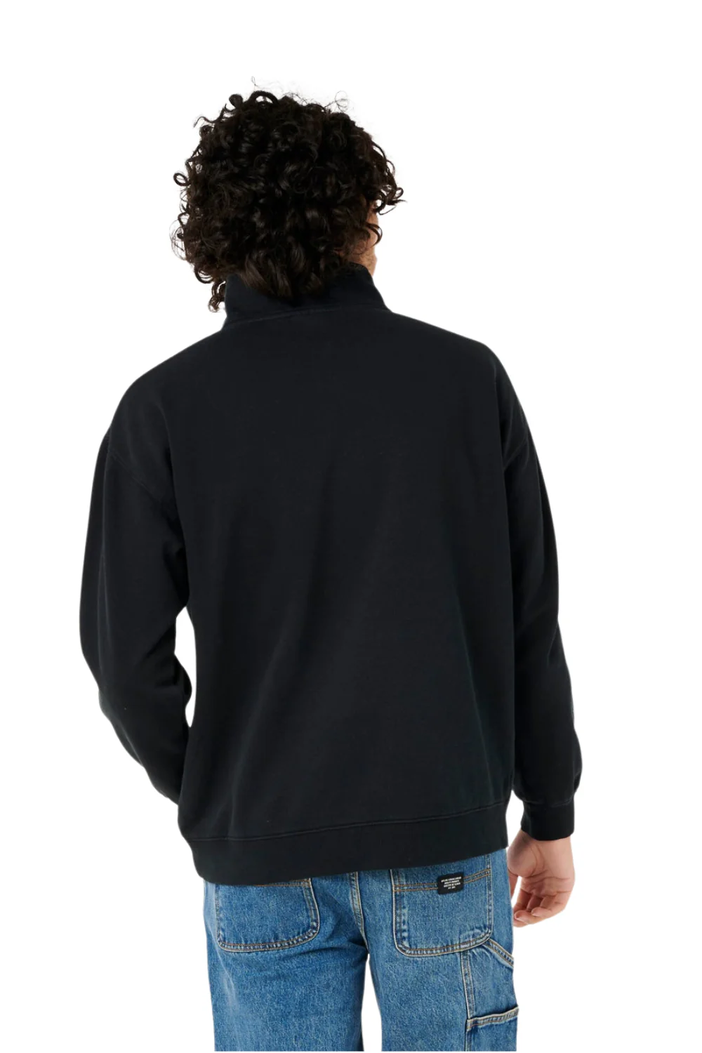 Rip Curl Raw Energy 1/4 Zip Crew Fleece Black - Image 3