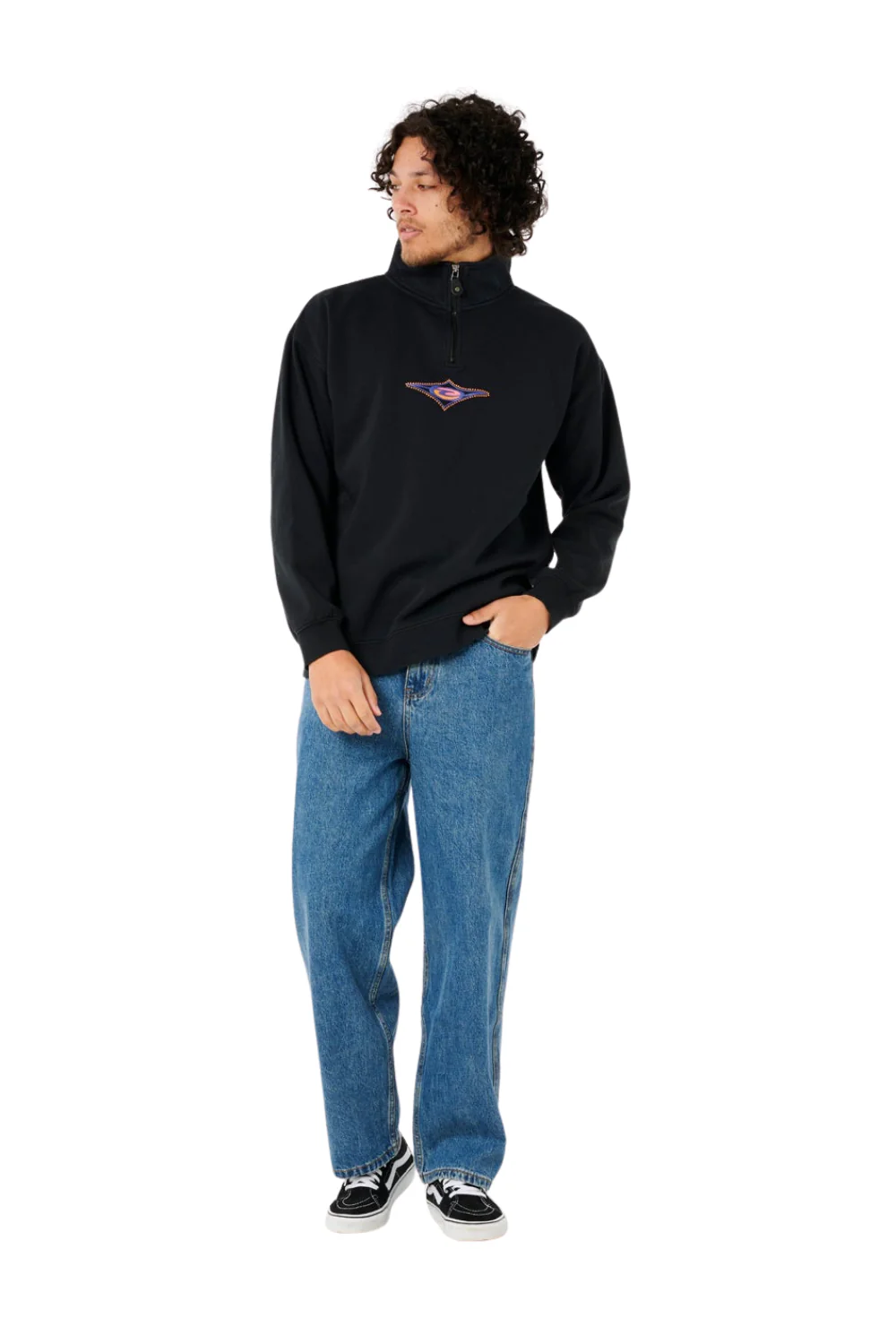 Rip Curl Raw Energy 1/4 Zip Crew Fleece Black - Image 6