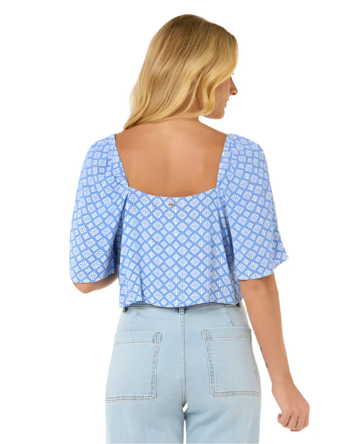 Rip Curl San Carlos Button Through Top Blue - Image 3