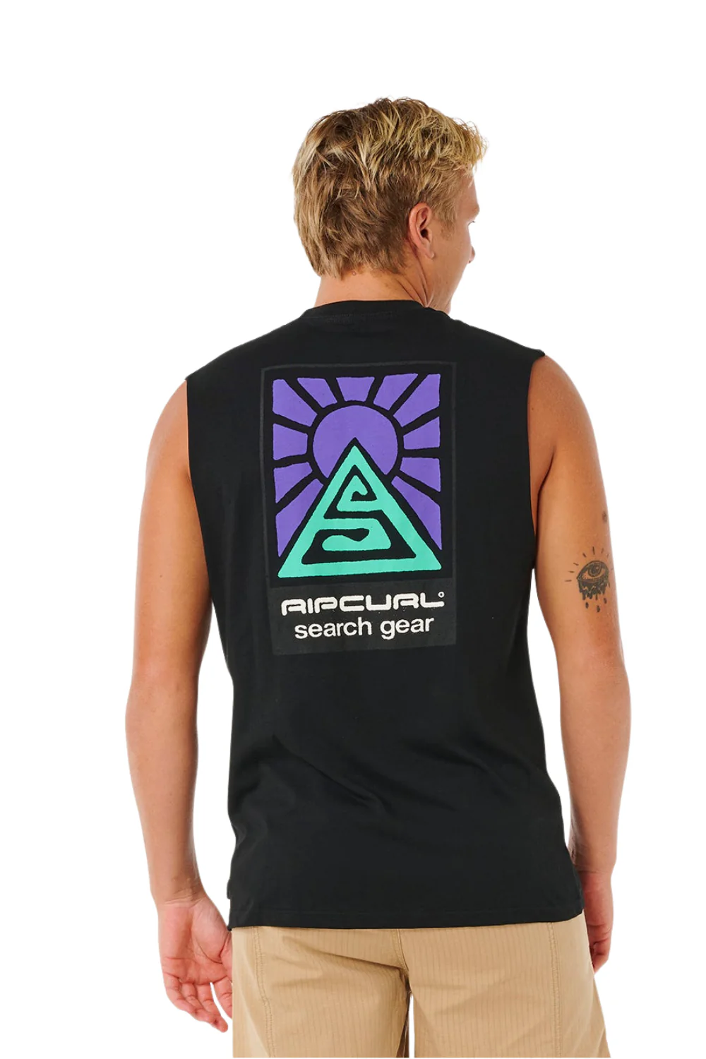 Rip Curl Search Dawn Muscle Mens T-Shirt Black