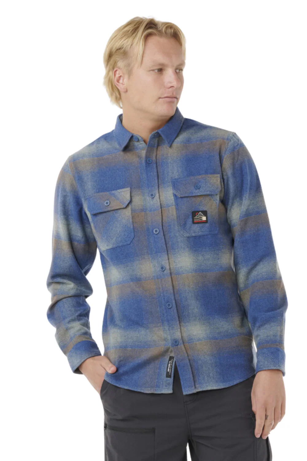 Rip Curl Search Wool Flannel Shirt Light Navy