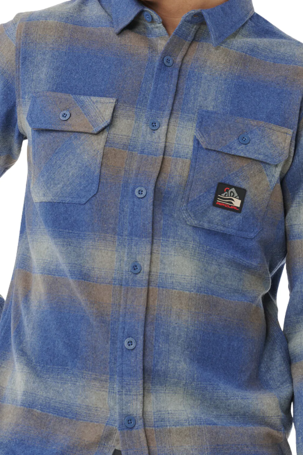 Rip Curl Search Wool Flannel Shirt Light Navy - Image 5