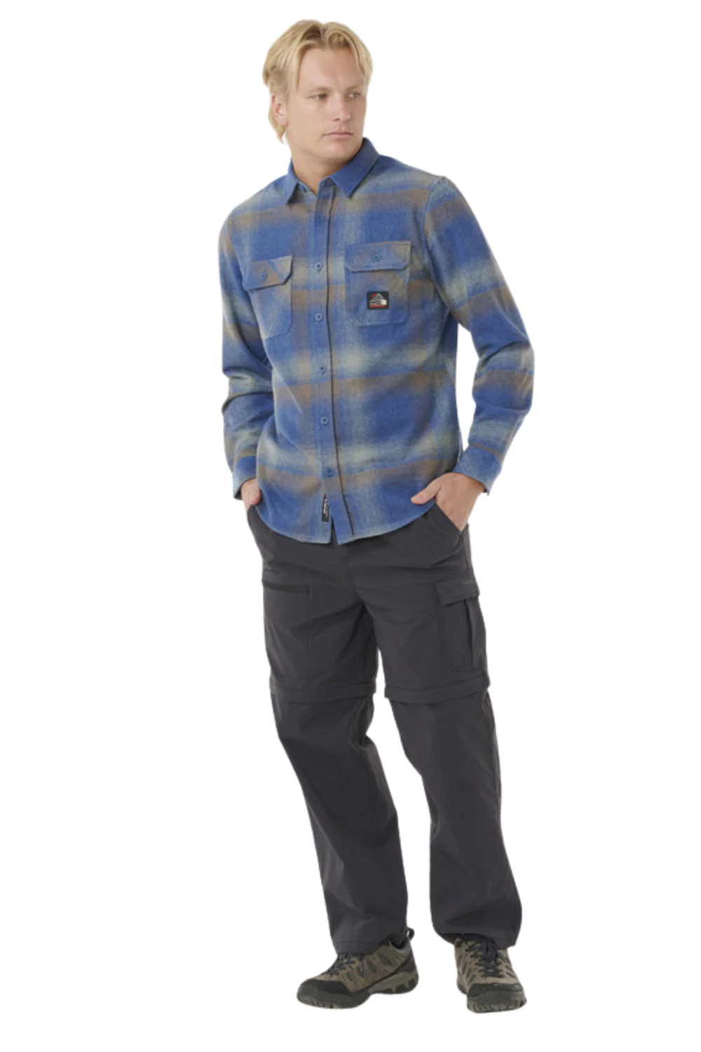 Rip Curl Search Wool Flannel Shirt Light Navy - Image 6