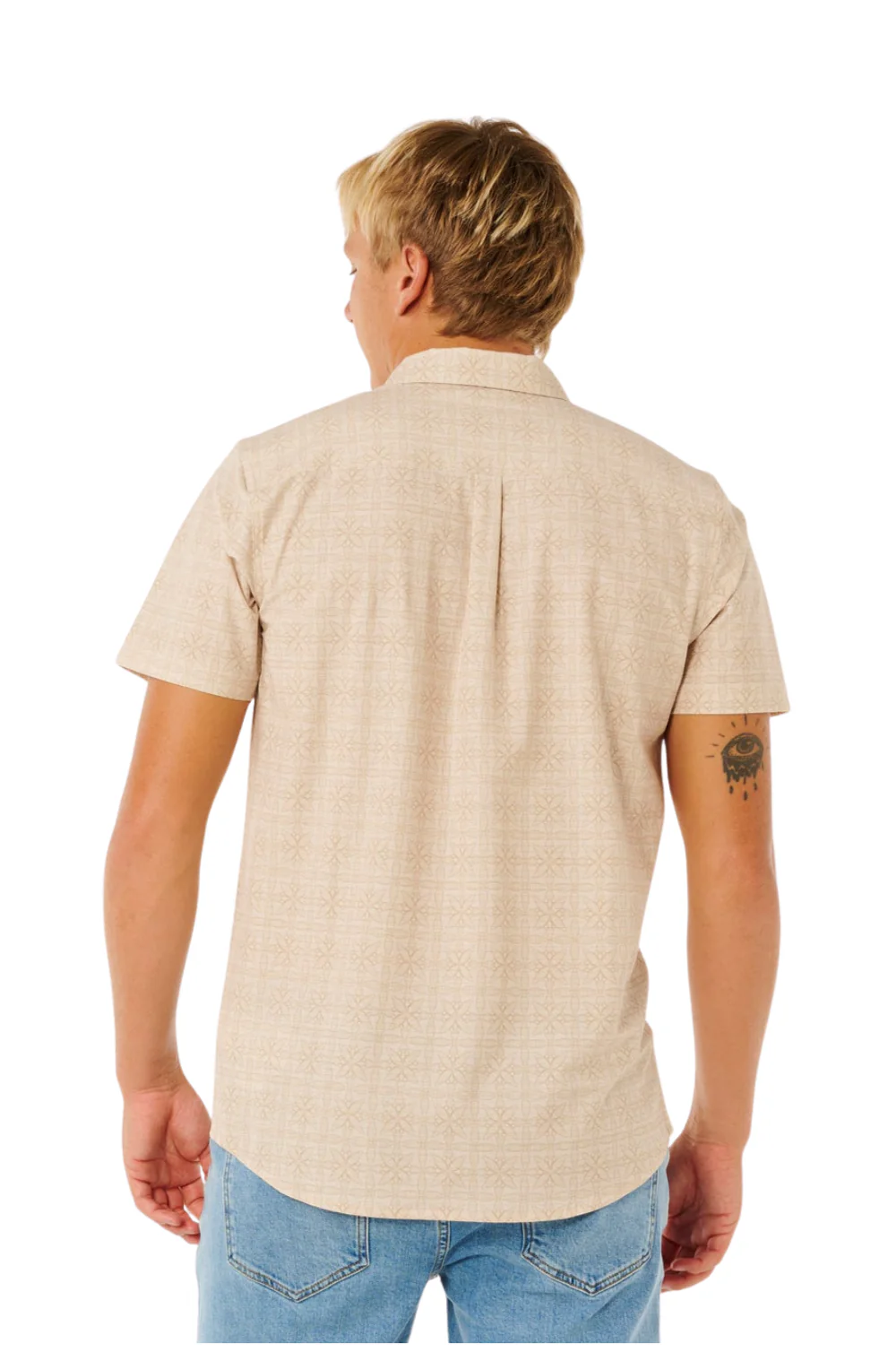 Rip Curl Sessions Aerotech Mens Short Sleeve Shirt Stone - Image 2