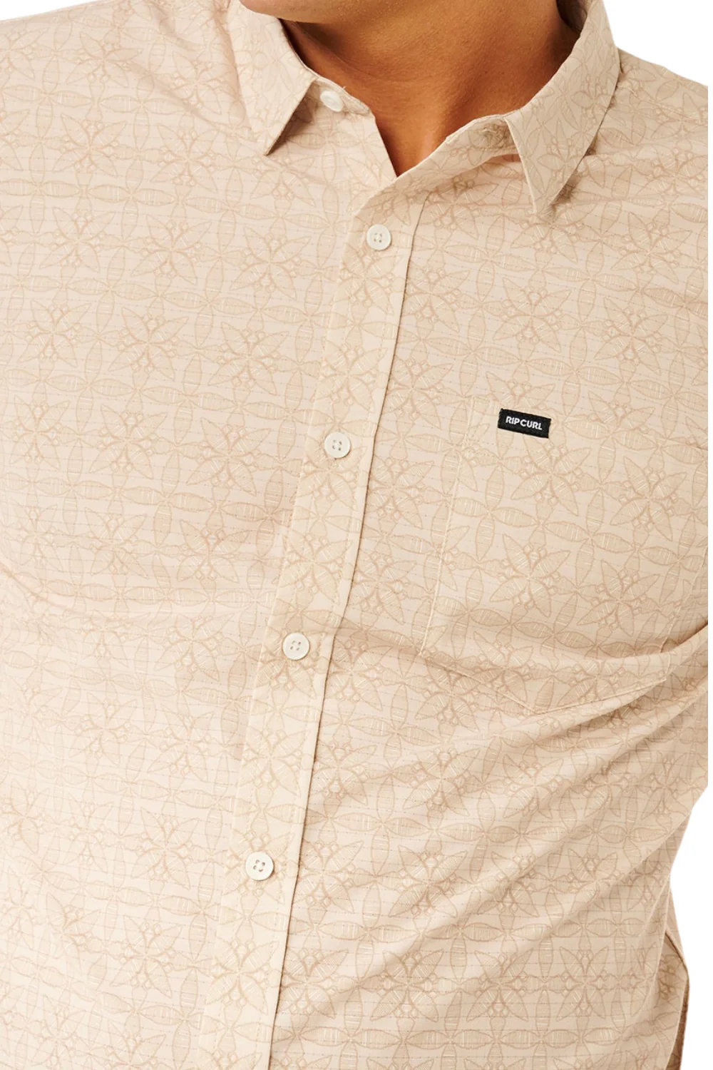 Rip Curl Sessions Aerotech Mens Short Sleeve Shirt Stone - Image 4