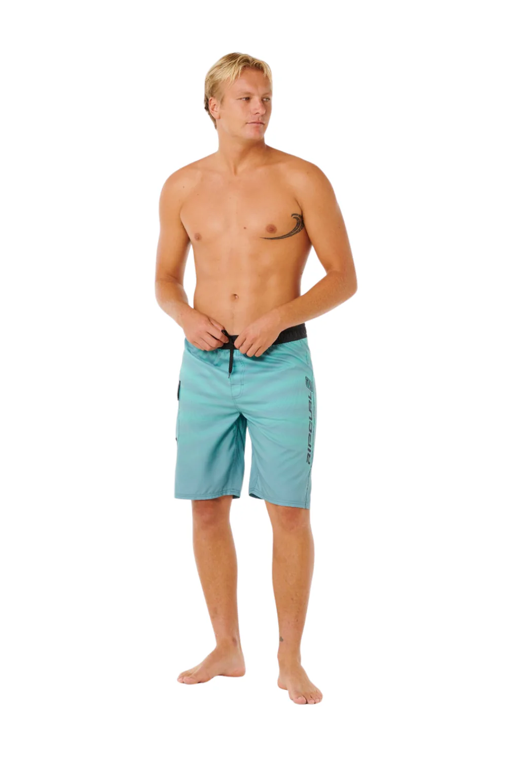 Rip Curl Shock Wave Mens 21" Elastic Fit Board Shorts Faded Denim - Image 6