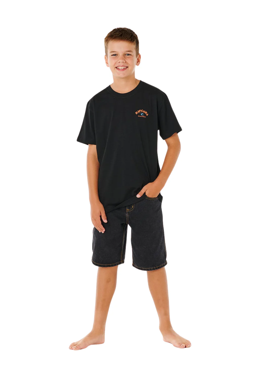 Rip Curl Shred Til Boys T-Shirt Black - Image 4