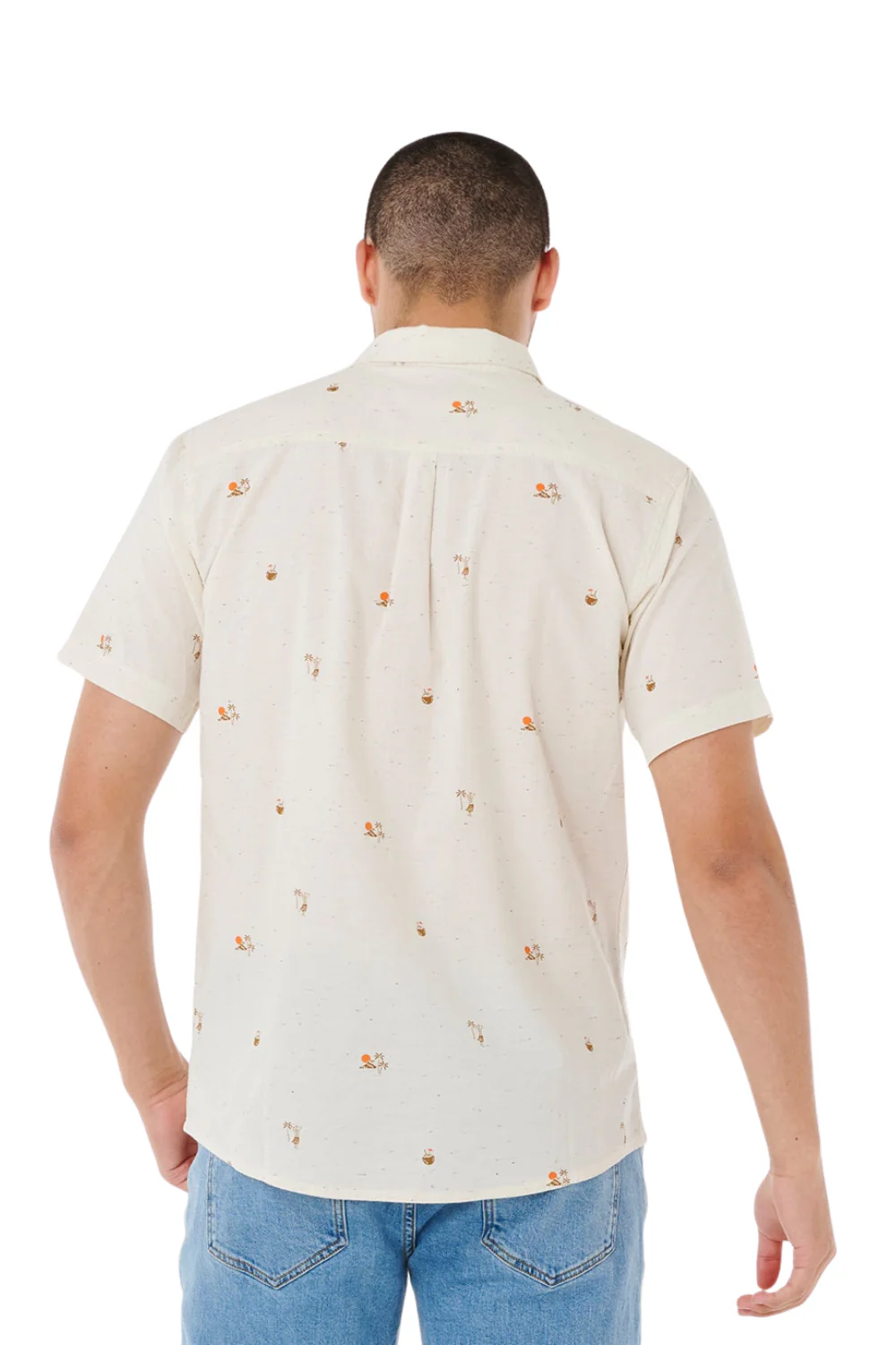 Rip Curl Skelly Breach Mens Short Sleeve Shirt Off White - Image 2