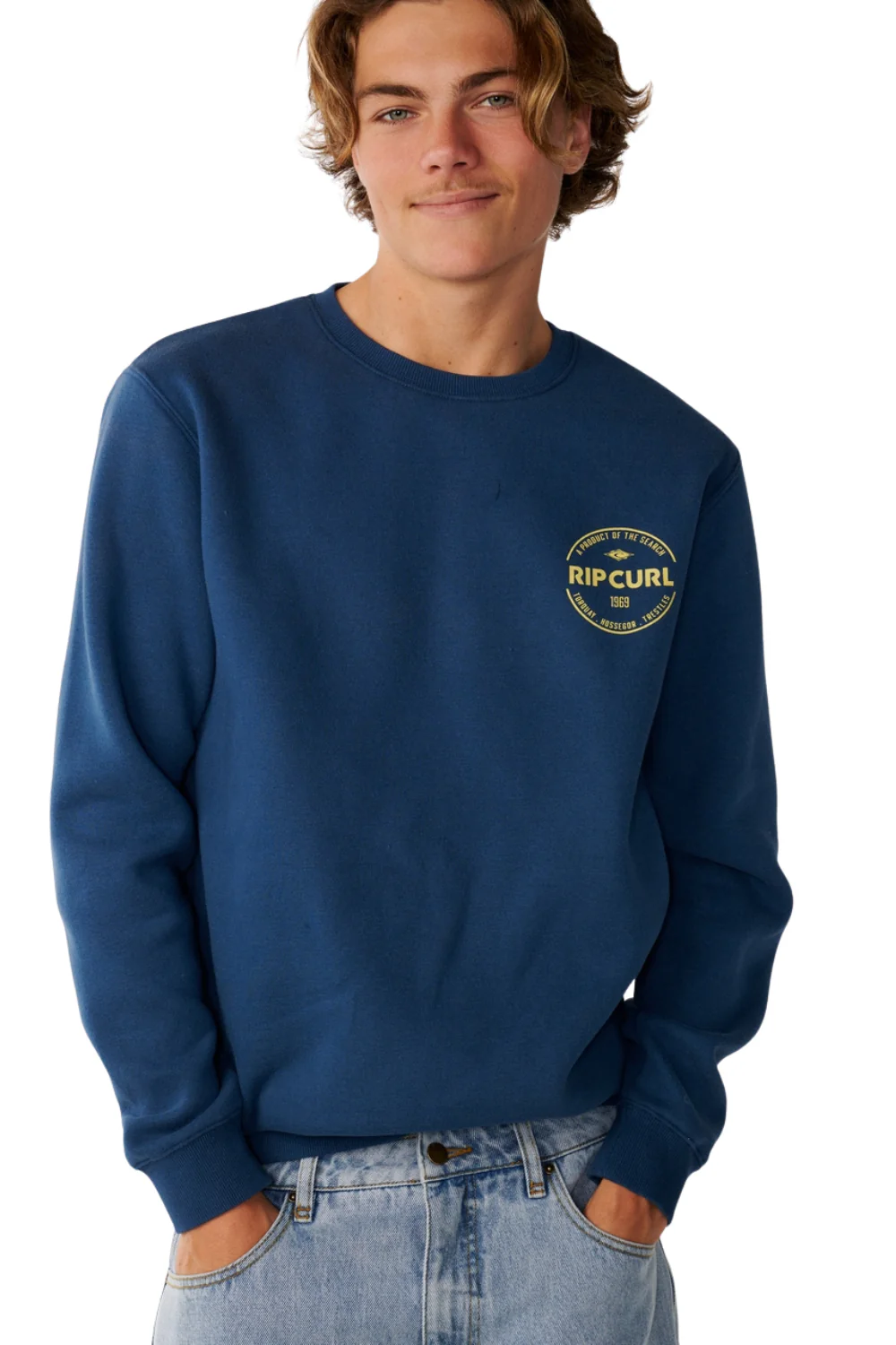 Rip Curl Staple Mens Crew Light Navy - Image 3
